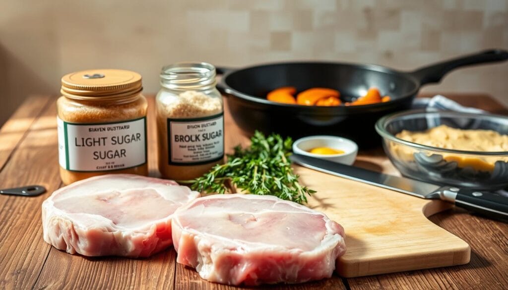 pork chops ingredients and tools brown sugar baked pork chops ingredients and tools
